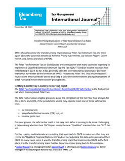 Transfer Pricing Implications of Pillar Two Minimum Tax Rules