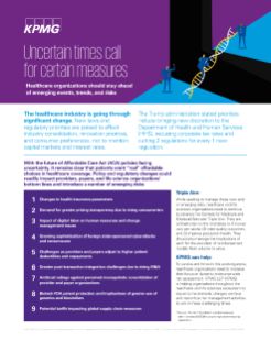 Uncertain times call for certain measures - Healthcare organizations should stay ahead of emerging events, trends, and risks