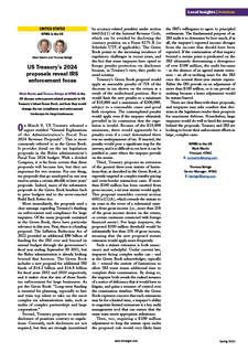 U.S. Treasury’s 2024 Proposals Reveal IRS Enforcement Focus