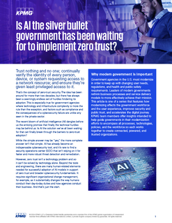 Is AI the silver bullet government has been waiting for to implement zero trust?