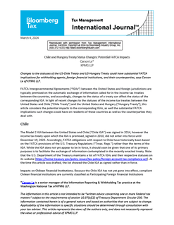 Chile and Hungary Treaty Status Changes: Potential FATCA Impacts