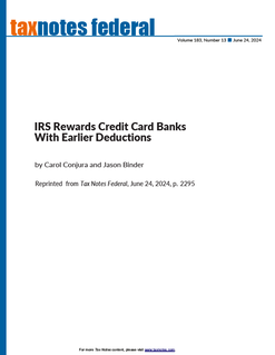 IRS Rewards Credit Card Banks With Earlier Deductions