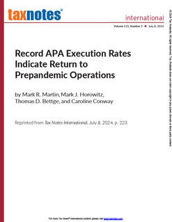Record APA Execution Rates Indicate Return to Prepandemic Operations