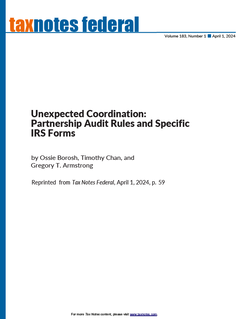 Unexpected Coordination: Partnership Audit Rules and Specific IRS Forms 