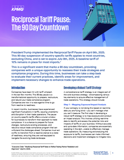 Reciprocal Tariff Pause: The 90 Day Countdown