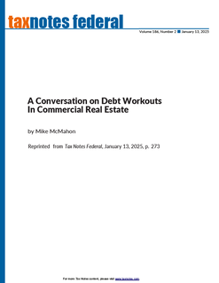 A Conversation on Debt Workouts in Commercial Real Estate