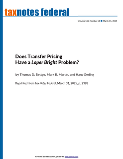 Does Transfer Pricing Have a Loper Bright Problem?