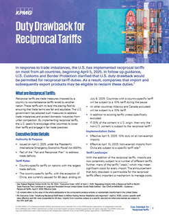 Duty Drawback for Reciprocal Tariffs