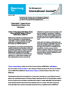 "Materiality" Limits Service Deductions in Mexico: Key Takeaways