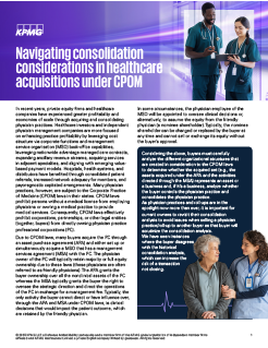 Navigating consolidation considerations in healthcare acquisitions under CPOM