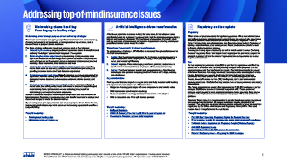 Addressing top of mind insurance issues