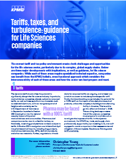 Tariffs, taxes, and turbulence: guidance for Life Sciences companies