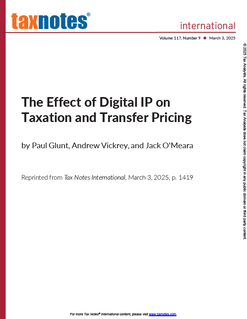 The Effect of Digital IP on Taxation and Transfer Pricing