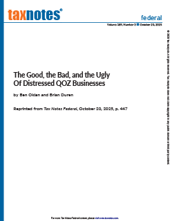 The Good, the Bad, and the Ugly of Distressed QOZ Businesses