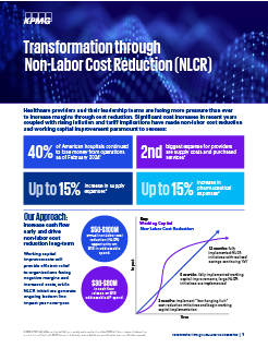Transformation through Non-Labor Cost Reduction (NLCR)