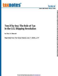 Two if by Sea: The Role of Tax in the U.S. Shipping Revolution