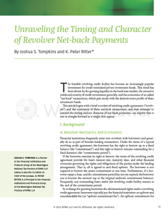 Unraveling the Timing and Character of Revolver Net-back Payments