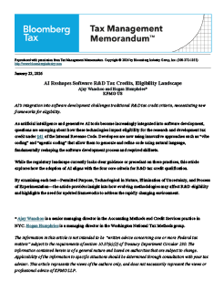 AI Reshapes Software R&D Tax Credits, Eligibility Landscape