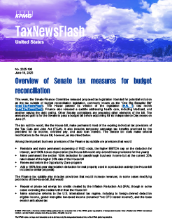 Overview of Senate tax measures for budget reconciliation