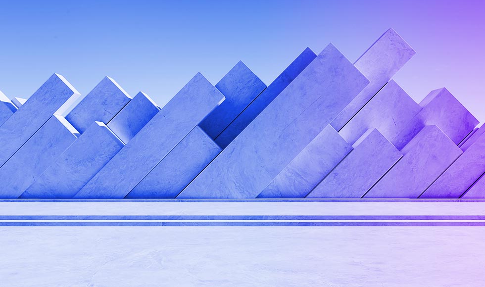 abstract image of leaning rectangular blocks
