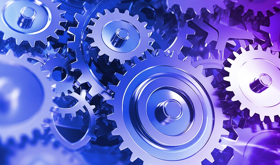 closeup of interworking metal gears