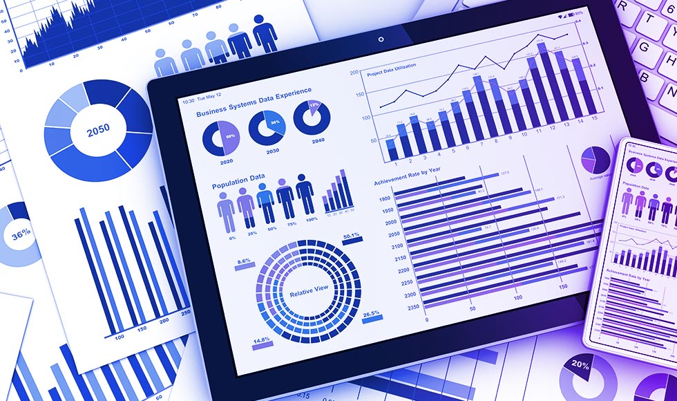 charts and graphs of data